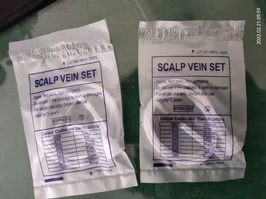 Jarum Kupu-Kupu Ungu 24 Gauge Steril Sekali Pakai Jarum Tes Darah Jarum Kupu-kupu