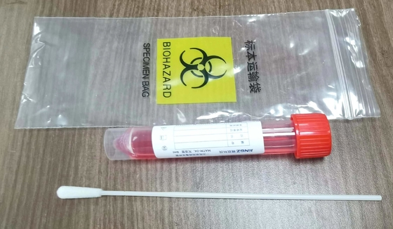 Red Cap 10ml Spesimen Swab Transport Tube Dengan Solusi 3ml