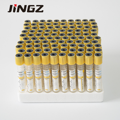 Yellow Cap Vacuum 6ml Gel Clot Activator Tube 13 * 100mm Sekali Pakai