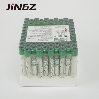 2-5ml Tabung Pengumpul Sampel Darah Plastik Kaca Hijau Lithium Heparin Vacuum