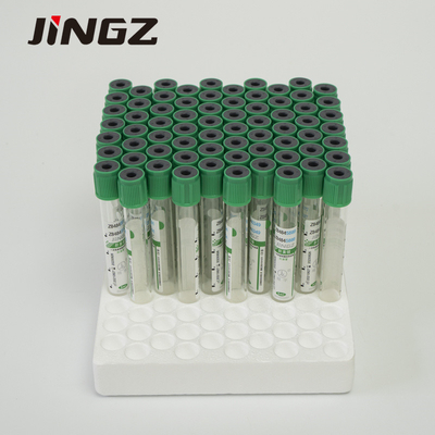 Penggunaan Tunggal 2ml-10ml Botol Koleksi Sampel Darah Lithium Heparin Hijau Tua