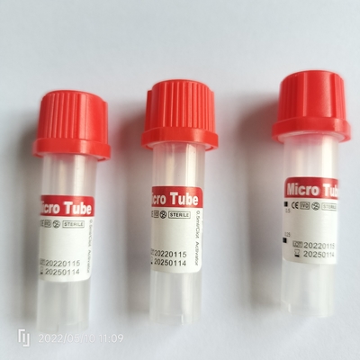 CE ISO13485 Tabung Pengumpul Darah Mikro Pediatrik 11 * 45mm Untuk Pasien Geriatri