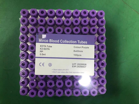 Sterilisasi Radiasi Edta Mengandung Tabung 0.1ml Tabung Lab Pediatrik