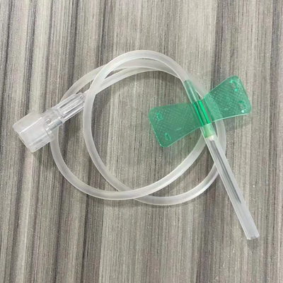 21 Gauge Green Blood Collection Jarum Kupu-kupu 5/8 Inci 1,5 Inci