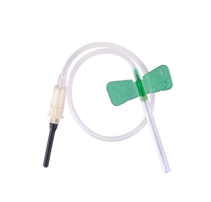 21 Gauge Green Blood Collection Jarum Kupu-kupu 5/8 Inci 1,5 Inci