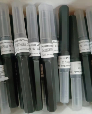 Jarum Vacuum Hitam 22g Jarum Koleksi Darah Multi Sampel Dengan Pemegang