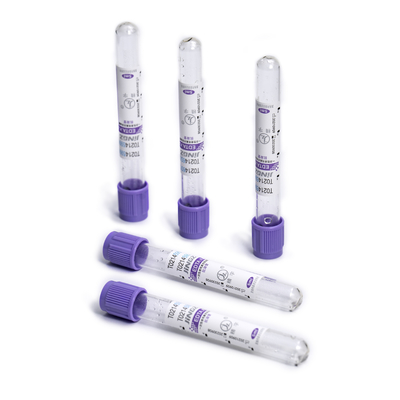 PET Glass K2 EDTA Tube Purple Vacuum 16 * 100mm Untuk Pemeriksaan Hematologi