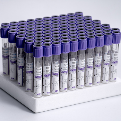 PET Glass K2 EDTA Tube Purple Vacuum 16 * 100mm Untuk Pemeriksaan Hematologi