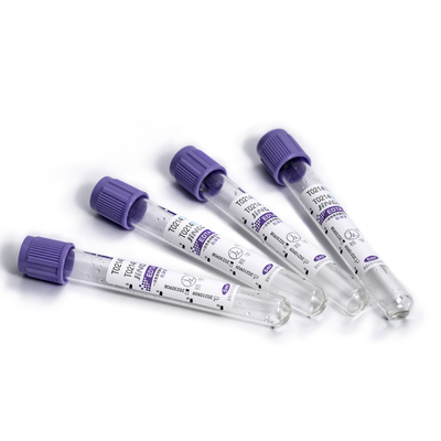 K3/K2 EDTA Tabung Lavender Cap Darah Vakum Koleksi Tabung 0.5-10Ml Kaca Plastik
