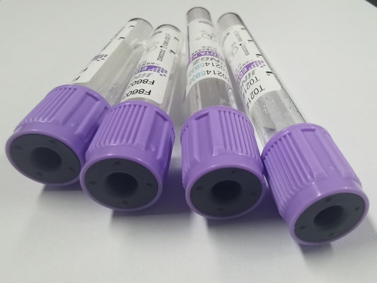 Penggunaan Tunggal K2 EDTA Vacuum Purple Top Lab Tube Ukuran 13 × 75mm