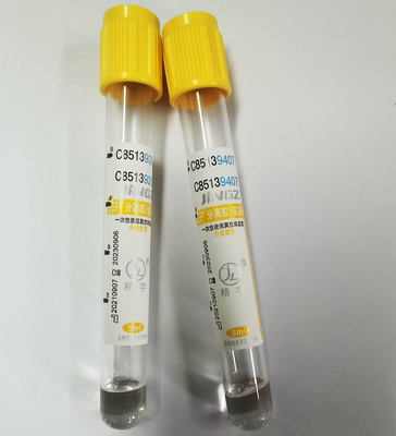 Yellow Cap Gel Clot Activator Tube 16*100mm Pengumpul Darah Vacuum