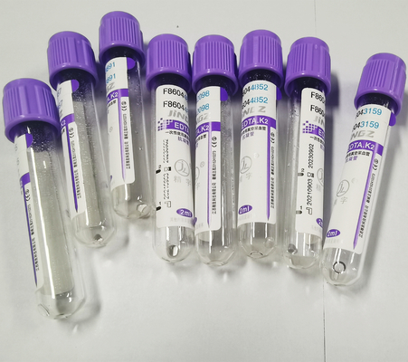 Vakum Medis K3 EDTA Vial Lavender Top Blood Collection Tube Tanda ISO13485