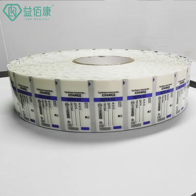 50 * 19mm Label Tabung Darah Medis 50-60mic Tebal Roll Packing