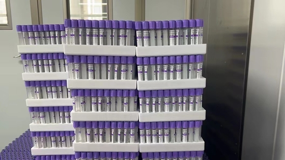 Lavender Cap Vacuum Blood Collection K3 K2 EDTA Tabung Kaca Plastik 0.5-10ml