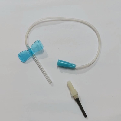 Koleksi Darah Vena Steril Jarum Scalp Vein Set Kelas Medis Biru 23G