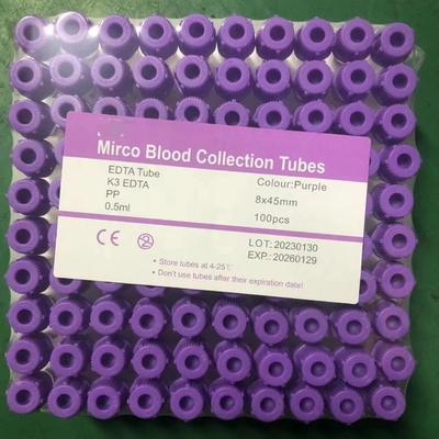 8*45mm Koleksi Darah Anak Mini Tabung Polos Untuk Lab