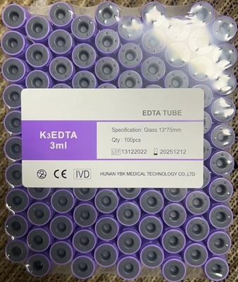 Tabung EDTA yang Disterilkan Radiasi Untuk Pengumpulan Darah Konsentrasi Aditif 3,2 mg/Ml