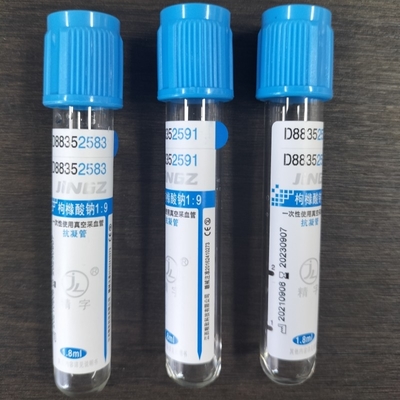 Tipe vakum Sodium Citrate Blood Sampling Tube 9NC Dalam 100/Kotak