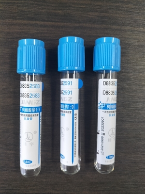 Koagulasi atas biru PT APTT Sodium Citrate Tabung Pengumpulan Darah Tabung medis