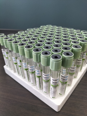 Tabung Pengumpulan Darah Medis 2ml-10ml Tabung Tes Darah Cap Hijau Cahaya dengan Penekanan Cap