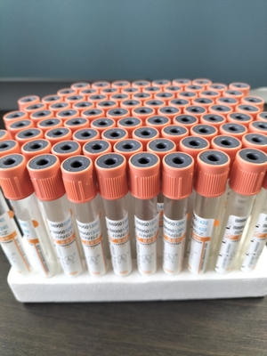 Orange atau Red Cap Pro-koagulasi tabung dengan pembekuan aktivator 4ml 5ml 6ml tabung tes darah
