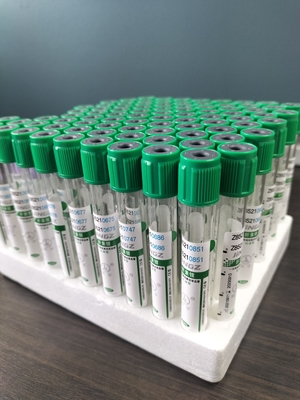 Green Cap 2ml-10ml Sodium Heparin Tube Untuk Tes Tabung Pengumpulan Darah Medis