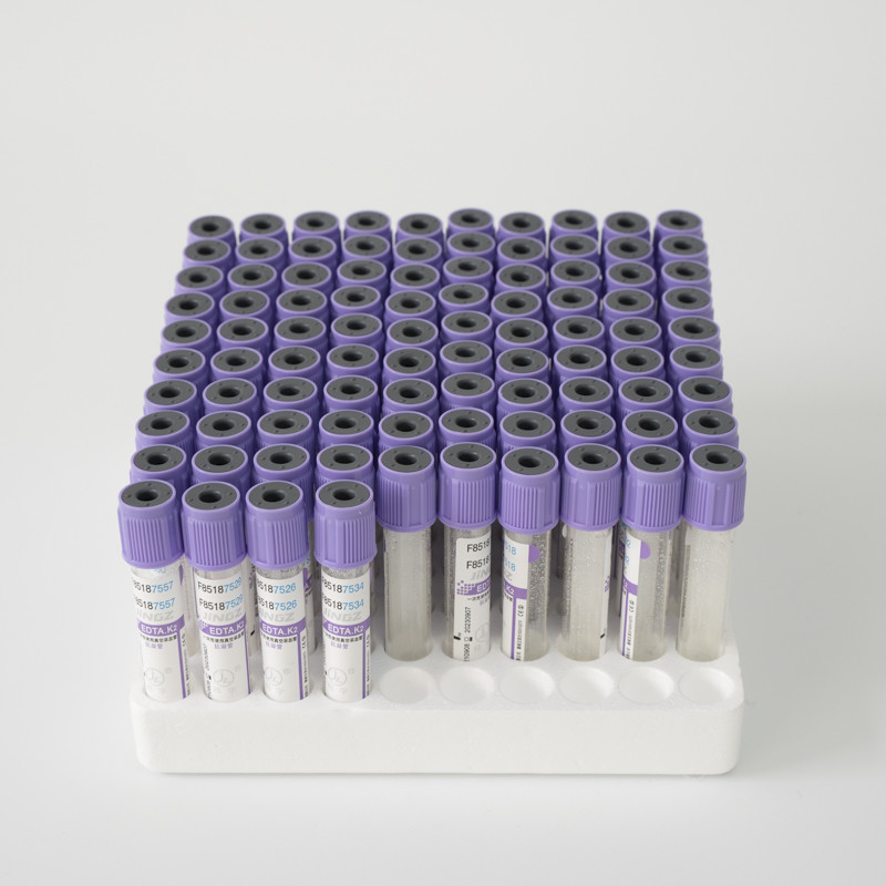 Penggunaan Tunggal K2 EDTA Vacuum Purple Top Lab Tube Ukuran 13 × 75mm