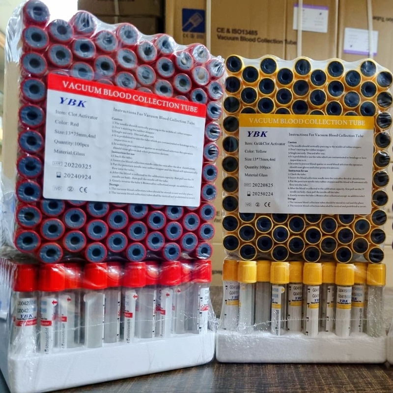 Tabung Pengumpul Sampel Darah Vakum dengan Warna Merah Kuning Hijau Biru Hitam Ungu