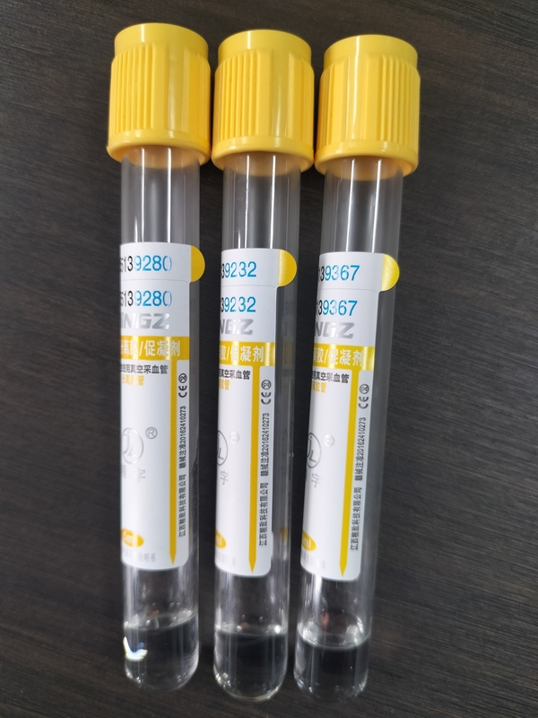 Tabung Gel Kuning Medis untuk Laboratorium Klinis Gel Activator Gumpalan Tabung Pengumpulan Darah